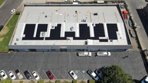 commercial solar panels on roof